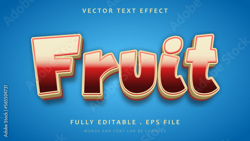 3d Gradient Word Fruit Editable Text Effect Design