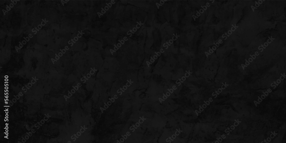 Black plaster wall texture background with crack effect