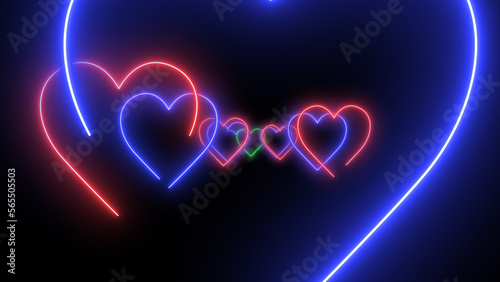 hearts love romantic social media marketing customer romance holiday event valentines day neon lights