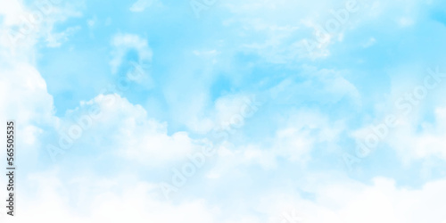 Blue sky and cloud. Clearing day and Good weather. Plain landscape background for summer poster.