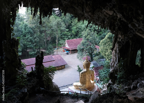 Thep Pratan Buddhist cave. Thab Prik, Krabi Province, Thailand. photo