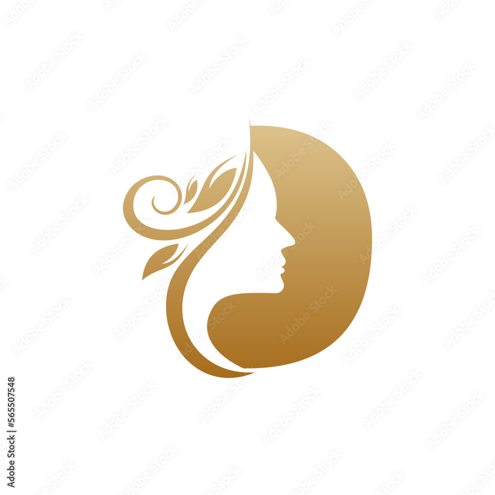 Initial D face beauty logo design templates