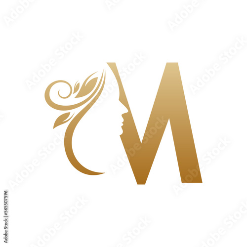 Initial M face beauty logo design templates