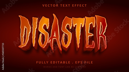 Gradient 3d Word Disaster Editable Text Effect Design Template