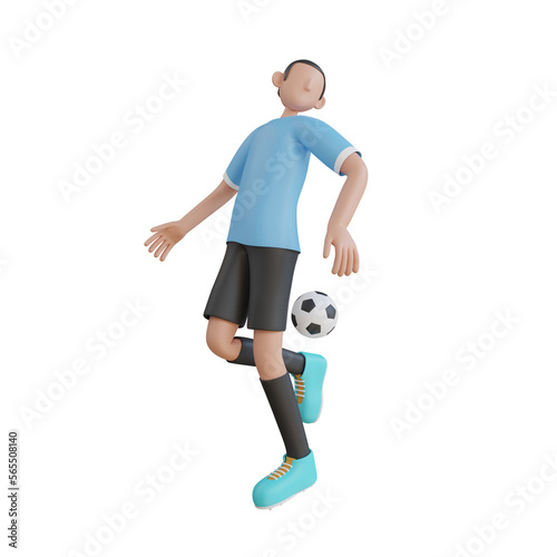 Football Player 3D Illustration  © Permadicreative