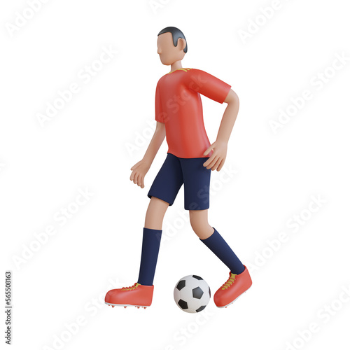 Football Player 3D Illustration  © Permadicreative