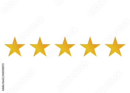 Five stars customer product rating review flat icon for apps and websites.