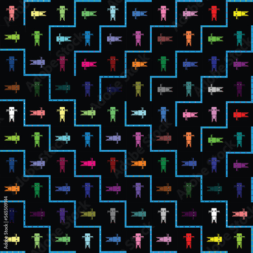 forty eight character basic color background, chart line