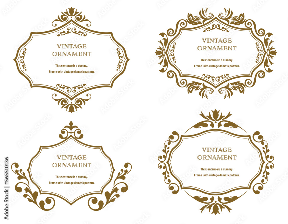 Commendation certificate, orient pattern, arabesque pattern, damask pattern decorative rule vintage frame set, emblem. Commendation certificate, orient pattern, arabesque pattern, damask pattern decorative rule vintage frame set, emblem.