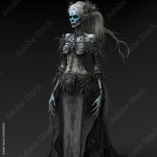 Scary fantasy woman skeleton generative ai figure © Jonny