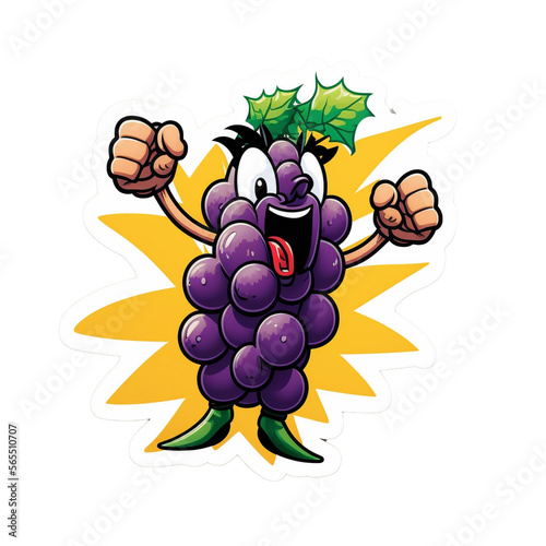 Funny cartoon bunch of grapes