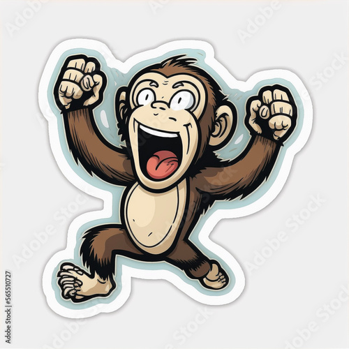 Cartoon monkey sticker