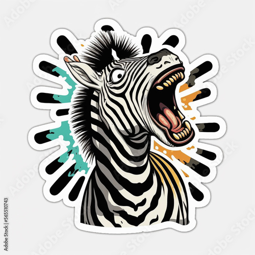 Cartoon zebra sticker