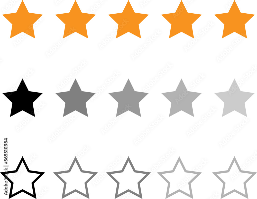 Five star icon vector. Rating sign trendy style illustration on white background..eps Five star icon vector. Rating sign trendy style illustration on white background..eps
