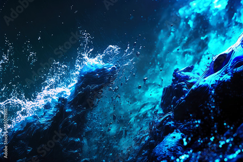 Underwater Abstract Splash Art, Generative AI