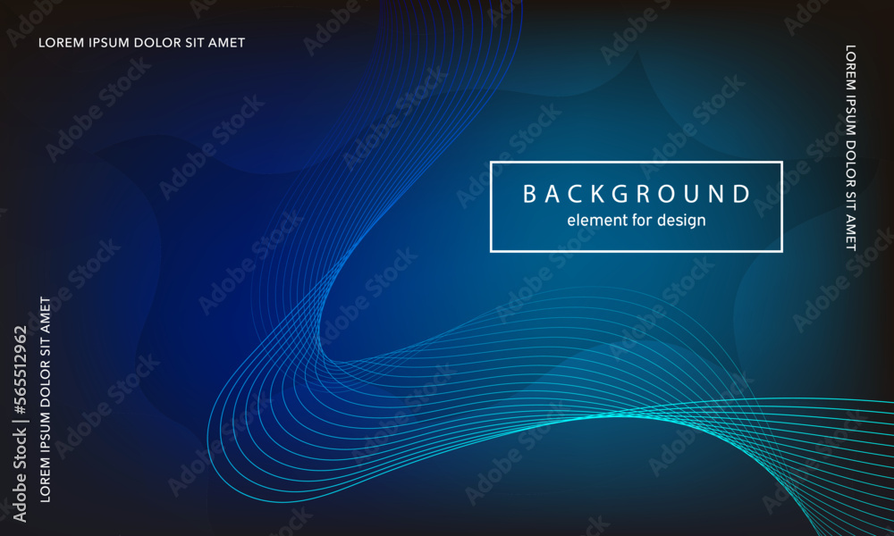 Abstract background. Wave element for design poster. Digital frequency track equalizer. Stylized line art. Colorful shiny wave lines created using blend tool. Curved wavy line smooth stripe. Vector.