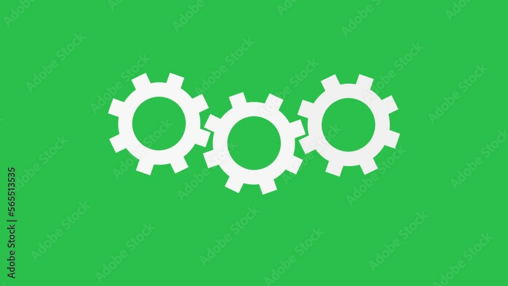Gear rotating animation on green screen background motion graphic effect. Gear rotating animation on green screen background motion graphic effect.