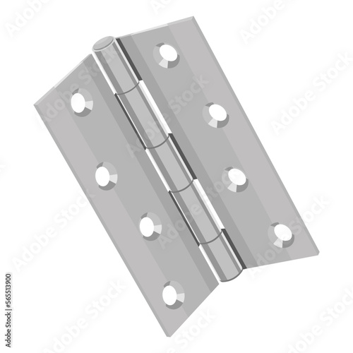 фотографія metal door hinge isolated on white background vector illustration