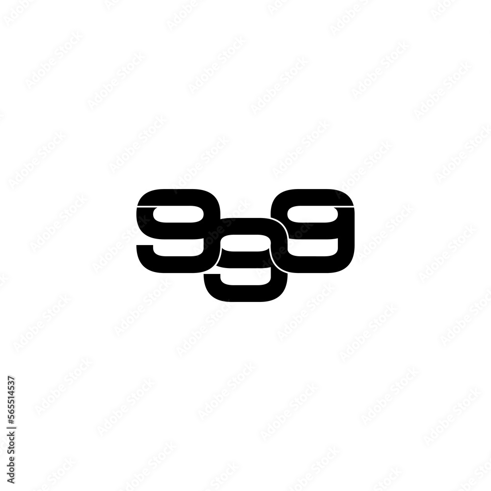 999 lettering initial monogram logo design 999 lettering initial monogram logo design