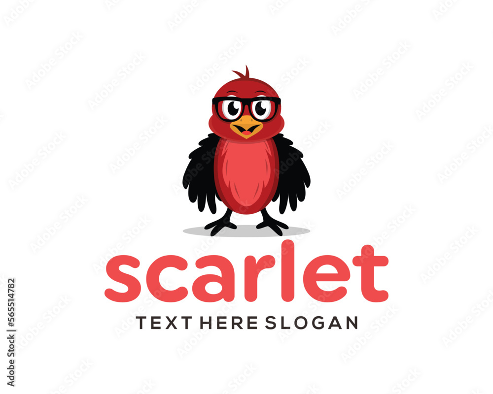 Red Bird cartoon logo mascot Red Bird cartoon logo mascot