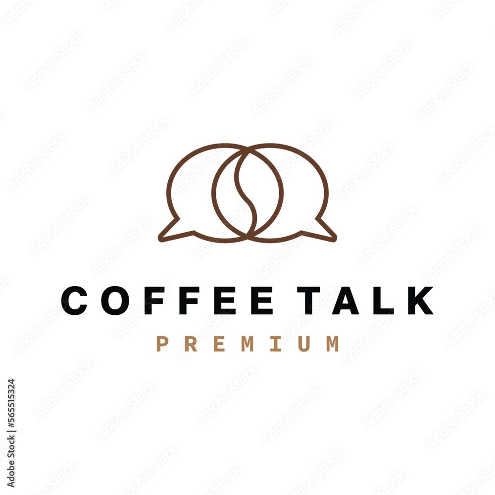 Coffee Talk Logo Design Template. Creative Concept for Coffee shop Business.