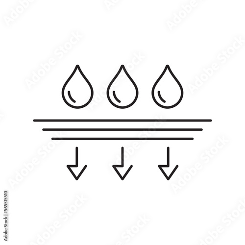 Absorption. Absorb soft layers and drops isolated on white. Sanitary care symbol. Moisture absorbing. Protect skin concept. Vector thin line icon.