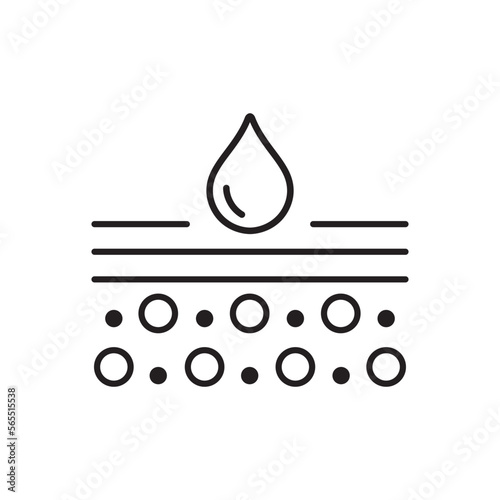 Moisture line icon, vector pictogram of moisturizing cream. Skincare illustration, sign for cosmetics packaging.