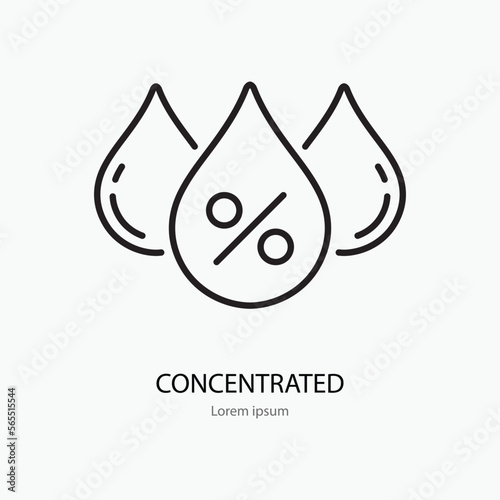 Concentrated acid line icon, vector pictogram of moisturizing cream. Skincare illustration, sign for cosmetics packaging.