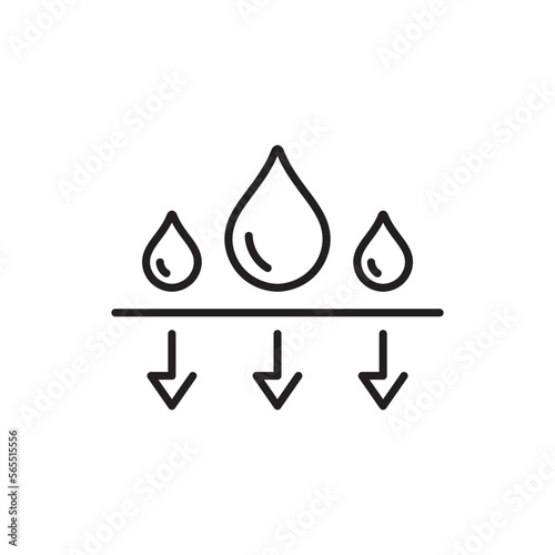 low water level icon on white background, vector sign