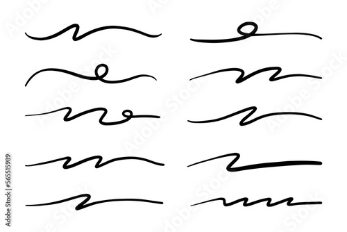 Swooshes and flourish brush stroke vector collection.