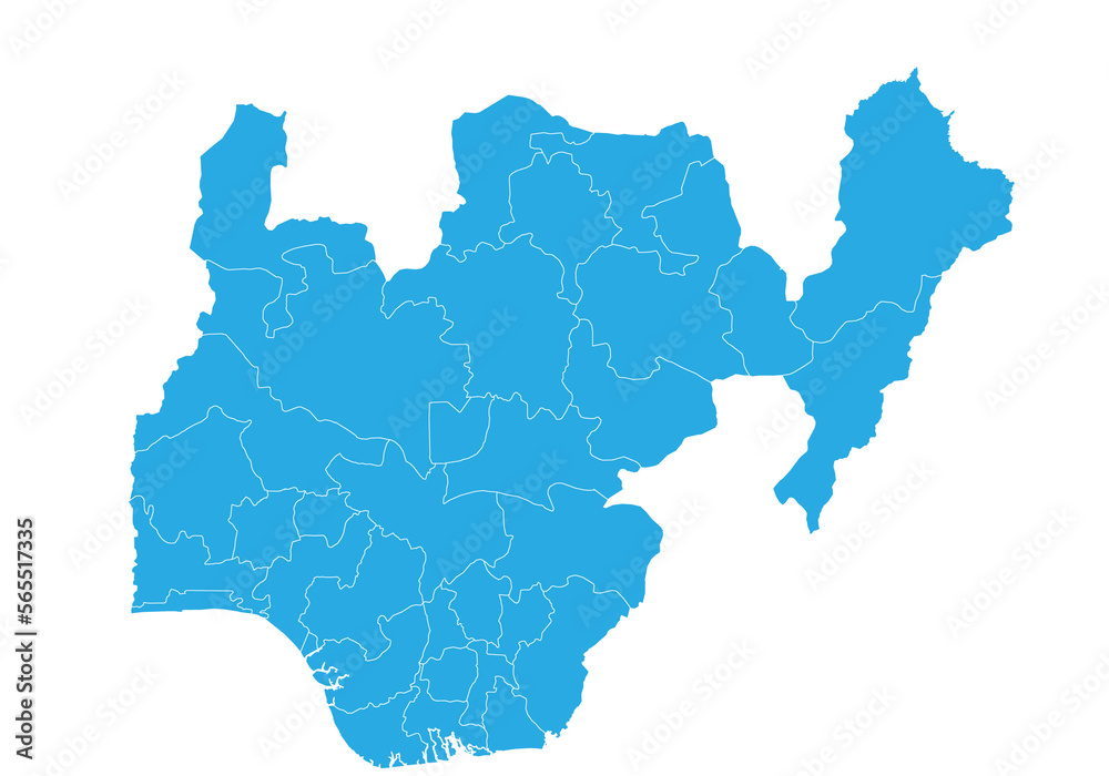 nigeria map. High detailed blue map of nigeria on PNG transparent background. nigeria map. High detailed blue map of nigeria on PNG transparent background.