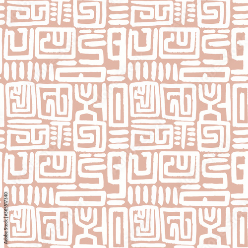 Beautiful vector autotraced seamless pattern with national African traditional ornament.