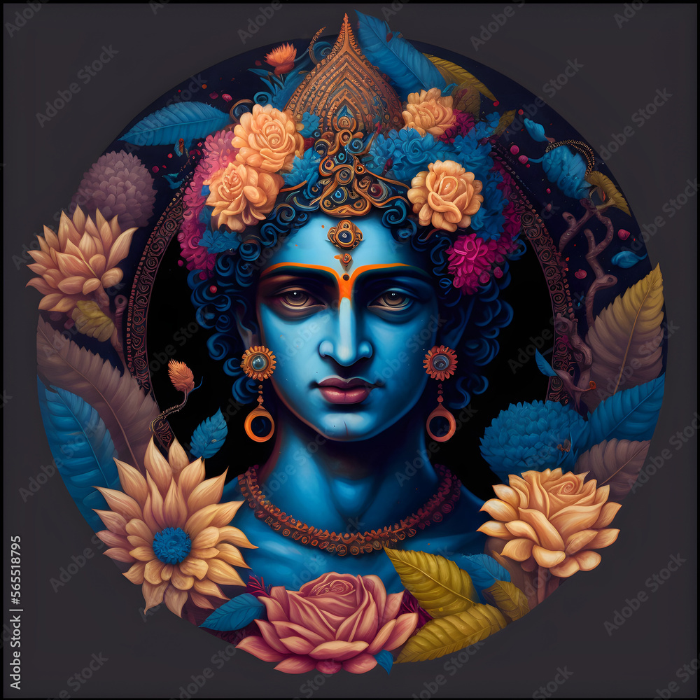 Hindu God vishnu. Lord Krishna avatar Stock Illustration Adobe Stock