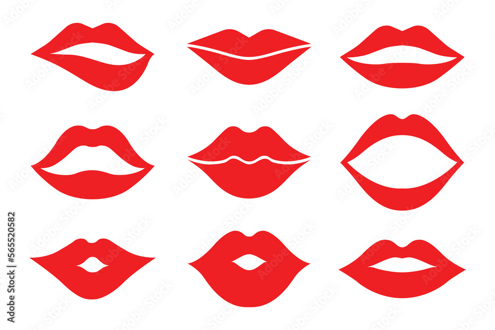 lips set elements vector design no2 lips set elements vector design no2