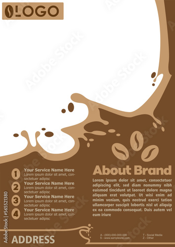 Front brochures coffee shops and café house design templates