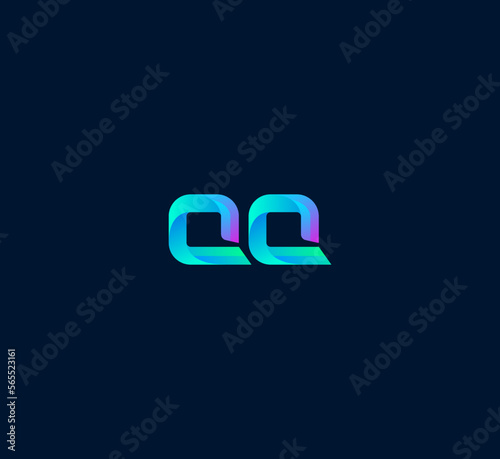 QQ letter logo design template elements. Q Modern abstract digital alphabet letter logo. Vector illustration.