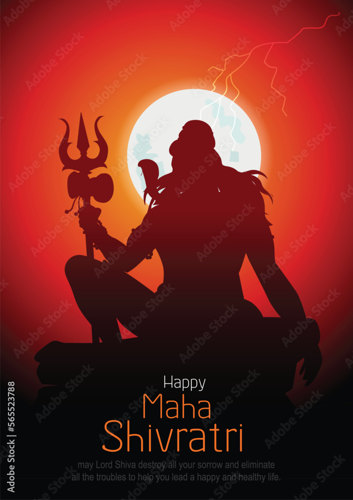 Vetor de shiv ratri (1) (1) (1)happy maha Shivratri with trisulam, a ...