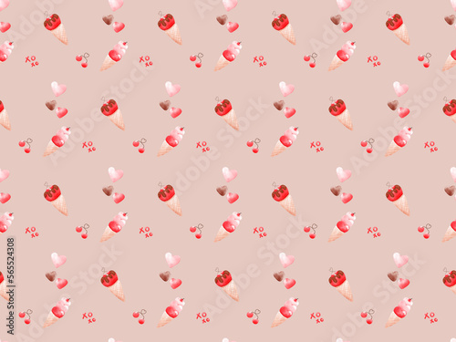 Cute Valentine Animal Seamless Patterns Background