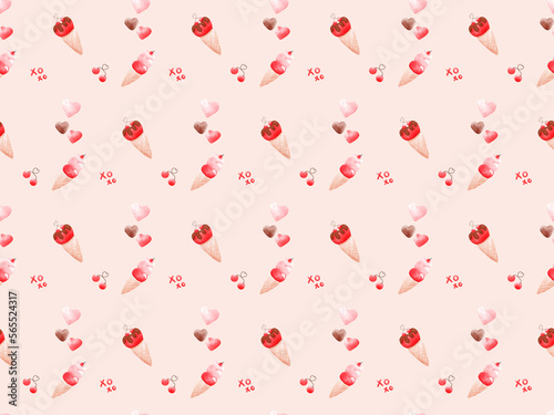 Cute Valentine Animal Seamless Patterns Background