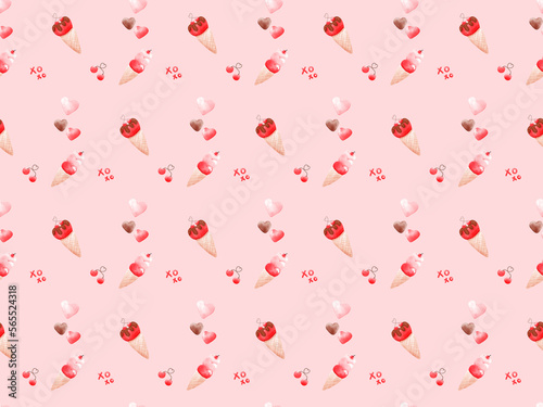 Cute Valentine Animal Seamless Patterns Background
