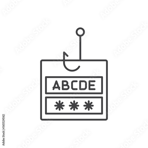 Password phishing line icon. linear style sign for mobile concept and web design.