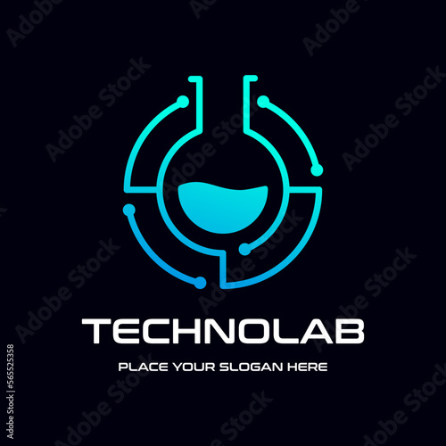 Technology laboratory vector logo template.