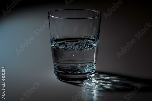 close-up shot of a glass of crystal clear water with a clean and simple background (AI Generated)
