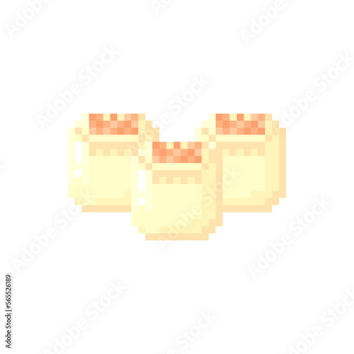 Illustration vector graphic of dimsum in pixel art style