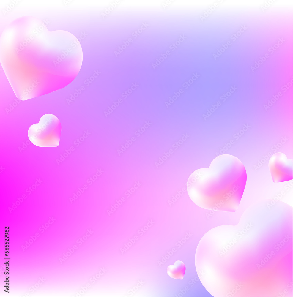 valentine heart gradient mesh background