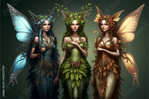 Group of three fairies or angels