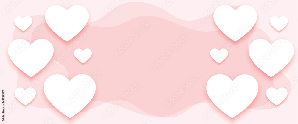 lovely valentines day banner with hearts and affection for lover