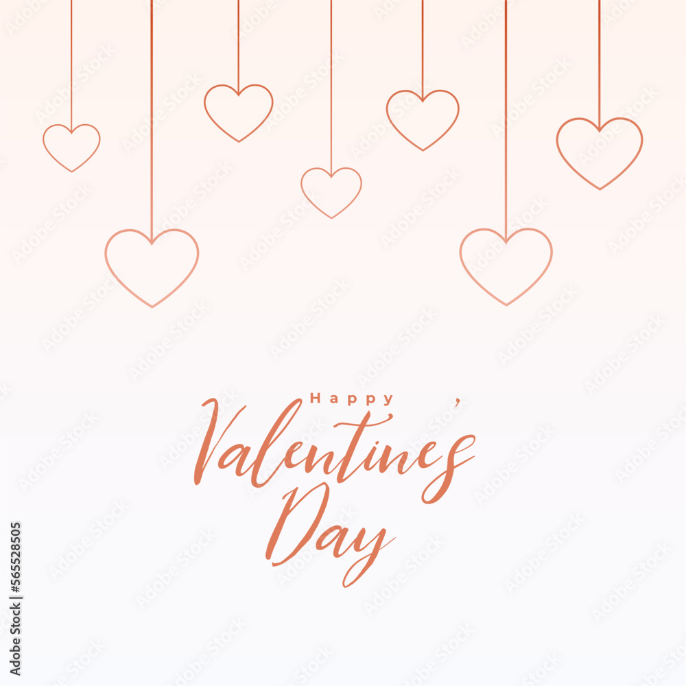 valentines day saint background with hanging hearts design
