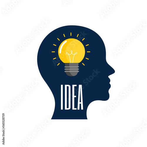 human head silhouette eureka with creative idea concept