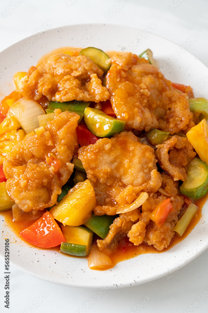 Stir fried sweet and sour sauce with pork Stir fried sweet and sour sauce with pork
